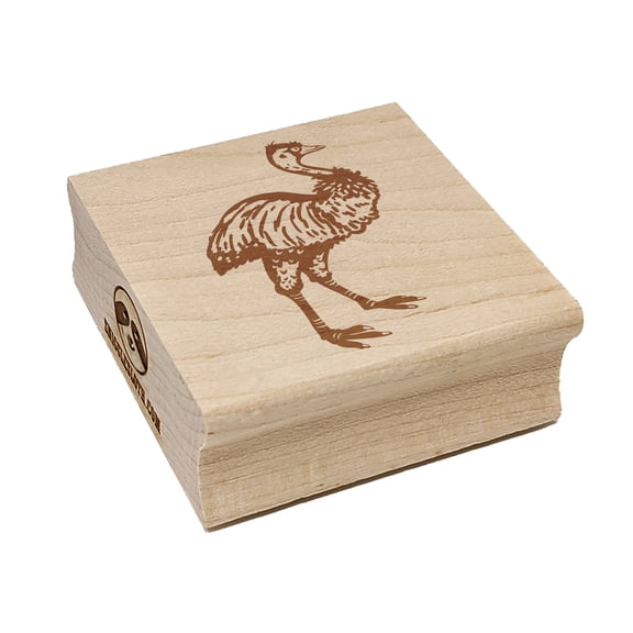 Emu Large Australian Flightless Bird Square Rubber Stamp Stamping Scrapbooking Crafting - Medium 1.75in