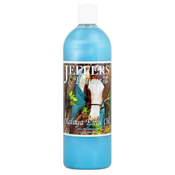 Jeffers Equine Kalaya Emu Oil Horse Shampoo, 32 oz – Soap & Detergent Free, Coconut Base Moisturizing Concentrated Shampoo for Horses, Gentle Formula for Sensitive Skin, Grooming & Soft Coat Care