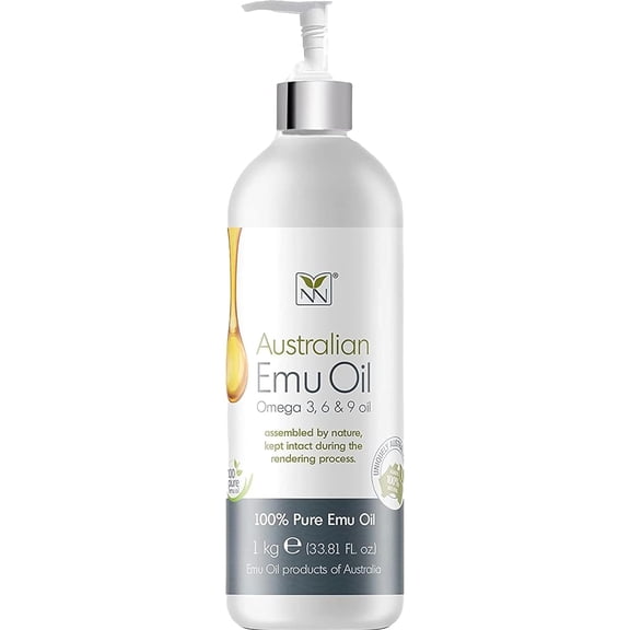 Y-Not Natural Australian Emu Oil Moisturizing Body Oil, Unscented, 1000 mL (33.81 fl oz)