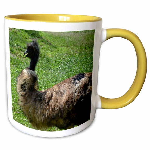 3drose, Emu Walking with Pride, 11oz Two-tone Yellow Mug