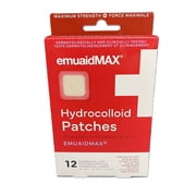 Emuaid EMUAIDMAX Hydrocolloid Patches, 12 Count, Skin Protective Patches, Discreet Adhesive Cover, Absorbent Hydrocolloid Technology