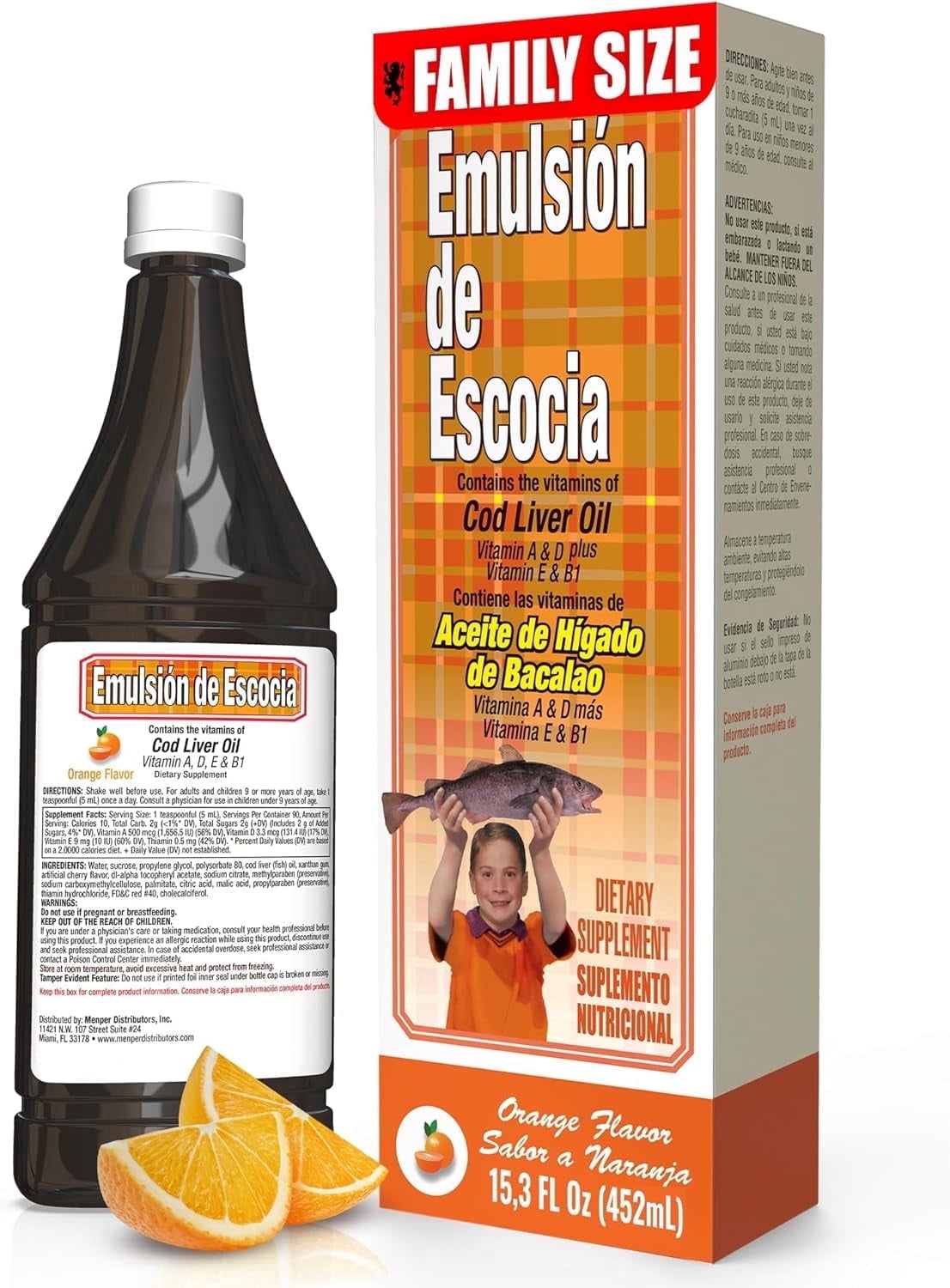 Emulsion de Escocia Orange – Cod Liver Oil for Kids with Omega 3