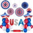 thumbnail image 1 of Emulsion Balloons & Patriotic Umbrella Decor Set with Air Pump for Baseball Theme Baby Shower, Graduation, Independence Day, Veterans Memorial Day Party Supplies, 1 of 3