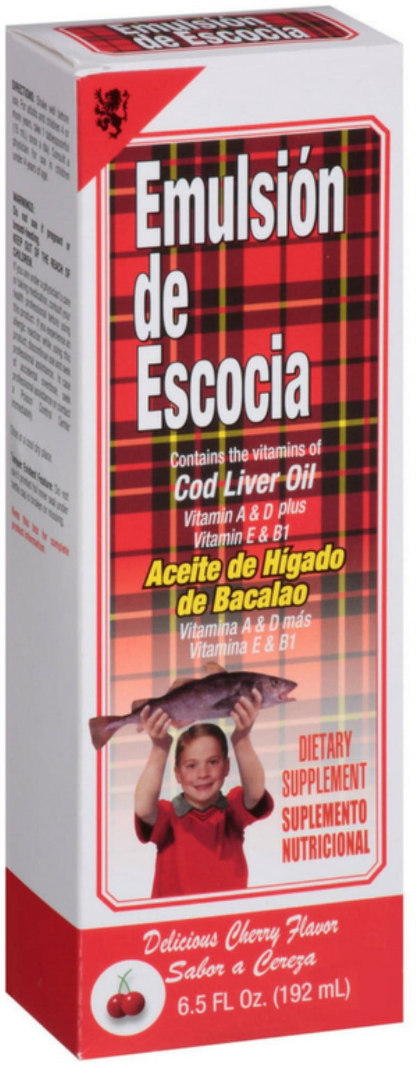 Emulsion De Escocia Cod Liver Oil , Cherry 6.5 oz (Pack of 3)