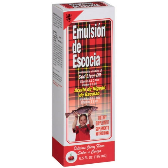 Emulsion De Escocia Cod Liver Oil , Cherry 6.5 oz (Pack of 3)