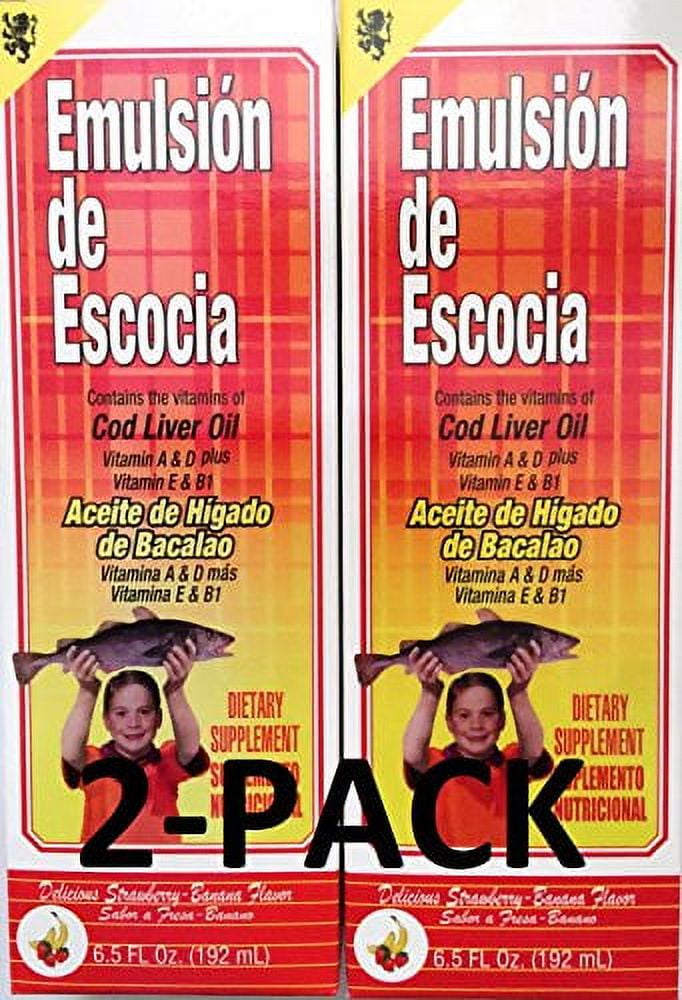 Emulsion De Escocia Strawberry/banana 6.5 Oz Cod Liver Oil Pack of 2