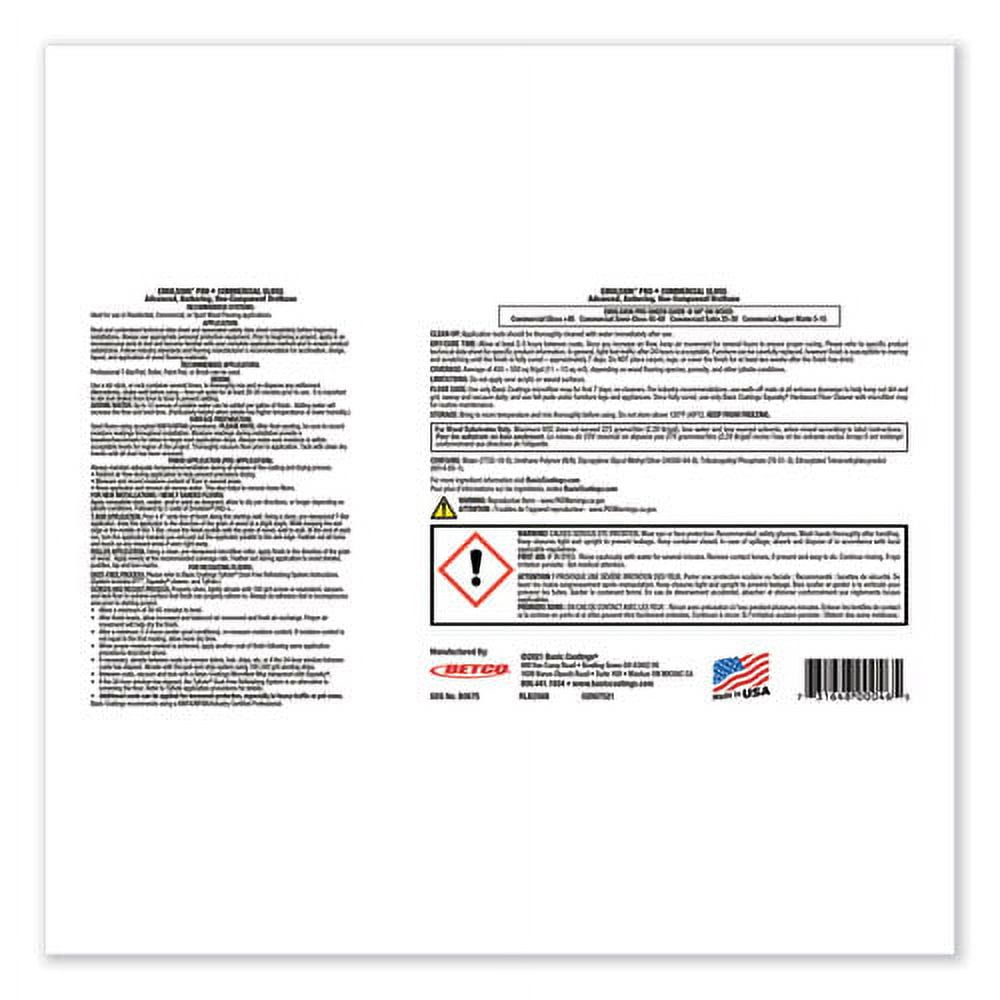 Betco® emulsion pro+ floor finish and sealer, 1 gal bottle, 4/carton