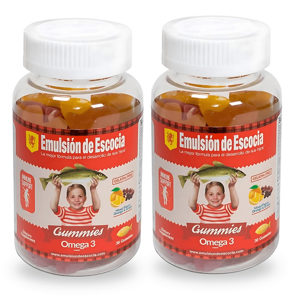 Emulsion de Escocia Kids Omega 3 Gummies, 30 Ct  Fruit Flavor (2-Pack)