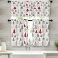 thumbnail image 1 of Emvency Christmas Kitchen Curtains Grey and Red Christmas Tree Window Curtains and Valances Set 36 Inch, Winter Short Tier Curtain for Kitchen, Small Kitchen Decor, 1 of 6