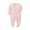 thumbnail image 1 of Emy Dola 0-12M Baby Girl's Zipper One-Piece Footies 100% Cotton Newborn Bodysuit Infant Long Sleeve Fall Spring Coming Home Jumpsuit, 1 of 8