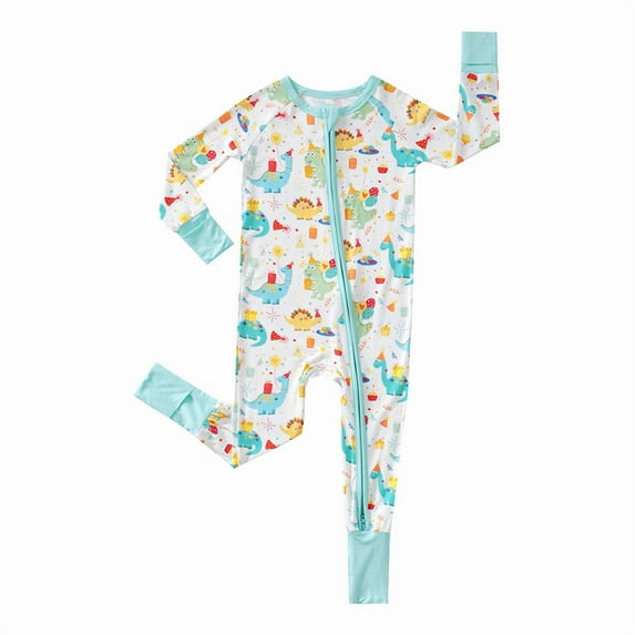 Emy Dola 0-24M Newborn Baby Zipper Footless Pajamas Bamboo Long Sleeve Footed Sleepers Baby Boy Girls Sleep 'N Play One-piece Jumpsuit