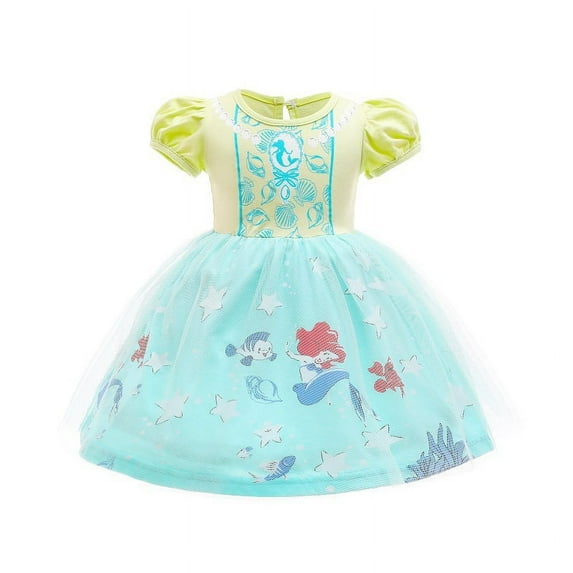 Emy Dola 1-6T Toddler Girls Puff Sleeve Fairy Tutu Dress Kids Princess Fancy Party Cosplay Costume Dress Up Skirt