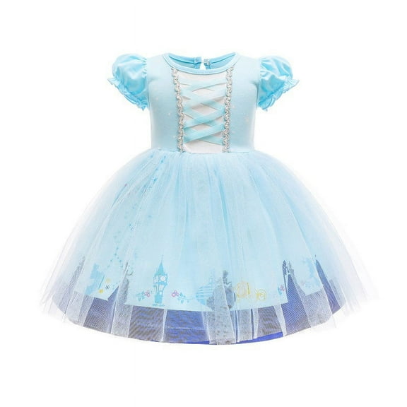 Emy Dola 1-6T Toddler Girls Puff Sleeve Fairy Tutu Dress Kids Princess Fancy Party Cosplay Costume Dress Up Skirt