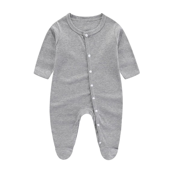 Emy Dola 100% Cotton Baby Boys Snap Up Footed Onesie Infant Newborn Long Sleeve Snug Fit One-piece Coming Home Outfits
