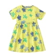 thumbnail image 1 of Emy Dola 2-7T Little Girls Cotton Dress Toddler Casual Short Sleeve Appliques Jersey A-line Dresses, 1 of 8
