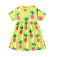 thumbnail image 1 of Emy Dola 2-7T Little Girls Green Floral Cotton Dress Princess Short Sleeve A-line Summer Dresses, 1 of 8