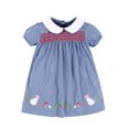 thumbnail image 1 of Emy Dola 2-7T Little Girls Lapel Collar Mini Dress Casual Cotton Short Sleeve Bunny Applique A-line Summer Dresses, 1 of 8