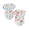 thumbnail image 1 of Emy Dola 2-Pack 100% Cotton Baby Girl Boy Onesies,0-24 Months Short Sleeve Toddler Bodysuit Rompers Infant Spring Summer Clothes, 1 of 8