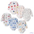 thumbnail image 1 of Emy Dola 2-Pack Baby Girls Long Sleeve Bodysuit Onesies 100% Cotton Newborn Boys Romper 0-24 Months Infant Summer Spring Clothes, 1 of 8