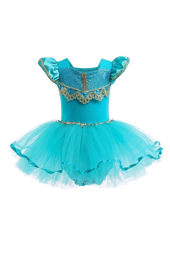 3-8T Girls Princess Costume Dance Dress Girls Fairy Tutu Skirted Leotard Ballet Dress Toddler Kids Dancewear-1 Piece