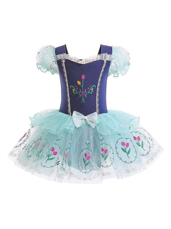 3-8T Little Girls Leotard Ballet Tutu Dress Toddler Princess Fairy Fancy Costume Dance Dress Kids Tulle Dancewear