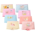 thumbnail image 1 of Emy Dola 8-Pack Soft Girls Boyshort Panties Animal Prints Briefs Kids Underwear Elastic Cartoon Boyshort Undies Size 2-10Y, 1 of 8