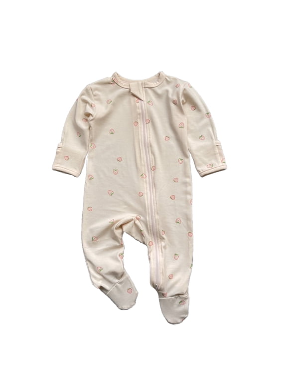 Baby Boy Girls Soft Bamboo Viscose Jumpsuit Sleep 'N Play Long Sleeve Footies Newborn Sung Fit Zipper One‑Piece 0-18M