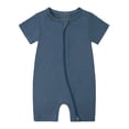 thumbnail image 1 of Emy Dola Baby Boys Girls Bamboo Viscose Pajamas 2 Way Zipper Short Sleeve Romper Jumpsuit Solid Sleeper and Play 3-24 Months, 1 of 2