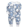 thumbnail image 1 of Emy Dola Baby Boys Long Sleeve Romper Jumpsuit Button Snap Up Infant One-piece Bodysuit Dinosaur Truck Prints Newborn Clothes 0-24M, 1 of 6