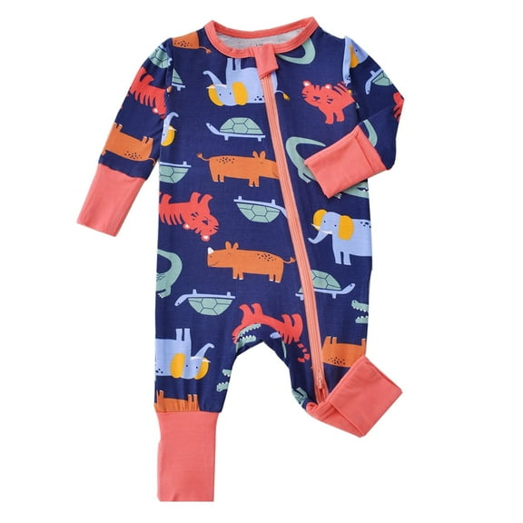 Emy Dola Baby Boys' Snug Fit Pajamas Bamboo Viscose Footless Baby Sleeper Newborn Boys Jumpsuit Sleep 'N Play Romper One-Piece