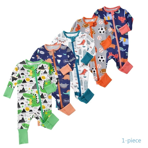 Emy Dola Baby Boys' Snug Fit Pajamas Bamboo Viscose Footless Baby Sleeper Newborn Boys Jumpsuit Sleep 'N Play Romper One-Piece