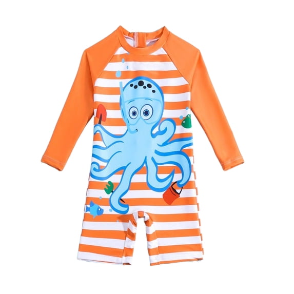 Emy Dola Baby Boys one Piece Swimsuit Zipper Rash Guard Kids Long Sleeve Bathing Suits UPF 50+ Sun Protection Swimwear 0-3 Years