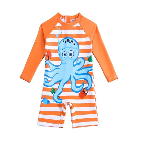Emy Dola Baby Boys one Piece Swimsuit Zipper Rash Guard Kids Long Sleeve Bathing Suits UPF 50+ Sun Protection Swimwear 0-3 Years