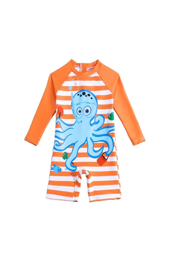 Baby Boys one Piece Swimsuit Zipper Rash Guard Kids Long Sleeve Bathing Suits UPF 50+ Sun Protection Swimwear 0-3 Years