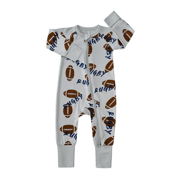 Emy Dola Baby Footless Pajamas Cotton Unisex Infant Zipper Romper with Mitten Cuffs Sleep Play PJS Long Sleeve Jumpsuits
