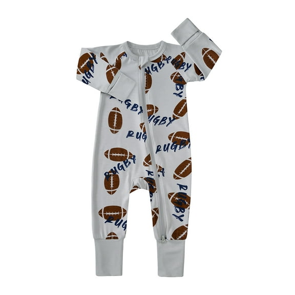 Emy Dola Baby Footless Pajamas Cotton Unisex Infant Zipper Romper with Mitten Cuffs Sleep Play PJS Long Sleeve Jumpsuits