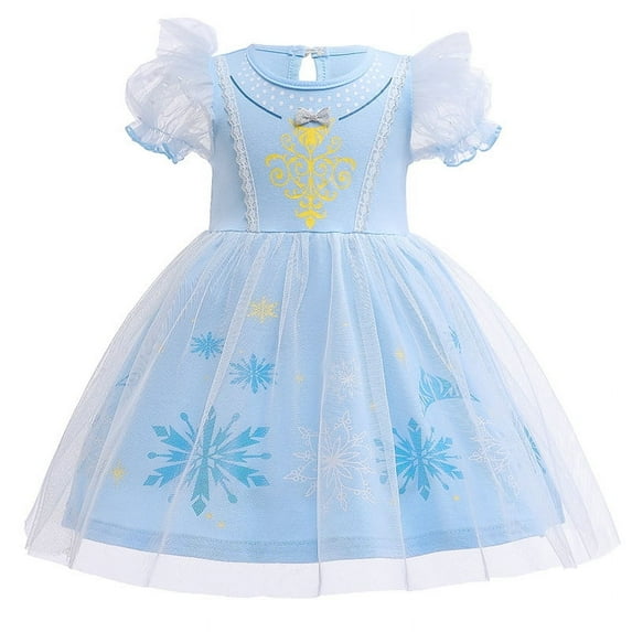 Emy Dola Baby Girl Cartoon Lace Dress Toddler Puff Sleeve Princess Tutu Dress Kids Wedding Party Dress Up