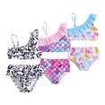 thumbnail image 1 of Emy Dola Baby Girl Leopard Bathing Suit Toddler Two Piece Swimsuit Ruffle Sleeve Summer Beach Bikini Sets for 0-5 Years, 1 of 7