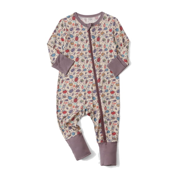 Emy Dola Baby Girls Bamboo Viscose Sleep 'N Play Romper One-piece Convertible Footie Jumpsuit For Newborn Infant Fall Winter Zipper Onesie