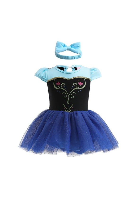 Baby Girls Princess Dress Up Romper Onesie Infant Kids Fairy Party Tutu Dress Bodysuit With Headband Outfits Wedding Halloween