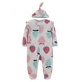 thumbnail image 1 of Emy Dola Baby Girls Sleeper Pjs 100% Cotton Unicorn Floral One-piece Footie Infant Zip Up Jumpsuit Snug Fit Pajamas Cap Set, 1 of 9