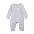 thumbnail image 1 of Emy Dola Baby Romper Jumpsuits Newborn Boys Girls Ribbed Button Short Sleeve Footless Pajamas Sleep and Play Pjs 3-24 Months, 1 of 6