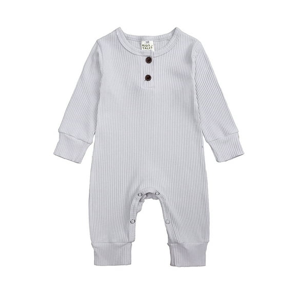 Emy Dola Baby Romper Jumpsuits Newborn Boys Girls Ribbed Button Short Sleeve Footless Pajamas Sleep and Play Pjs 3-24 Months