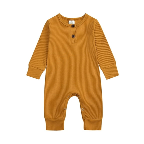Emy Dola Baby Romper Jumpsuits Newborn Boys Girls Ribbed Button Short Sleeve Footless Pajamas Sleep and Play Pjs 3-24 Months