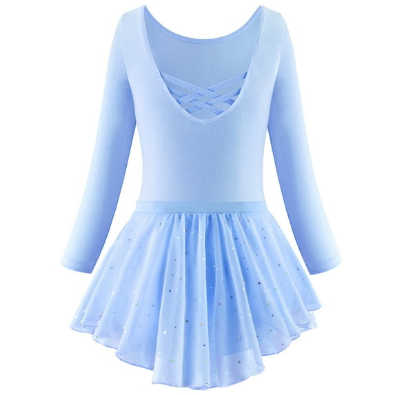 Emy Dola Ballet Leotards for Girls Long Sleeve Dance Dress Outfit Combo with Skirt and Tights (Toddler/Little Kid/Big Kid)