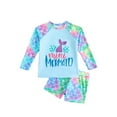 thumbnail image 1 of Emy Dola Girls 2 Pieces Rash Guard Swimsuit Long Sleeve Tankini Suit for 4-7 Years Toddler Kids Mermaid Bathing Suit Beachwear, 1 of 6