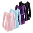 thumbnail image 1 of Emy Dola Girls Ballet Leotards with Removable Skirt Combo Toddler Long Sleeve Crisscross Back Dance Dress Outfit 3-10Y, 1 of 6