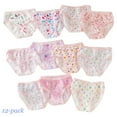 thumbnail image 1 of Emy Dola Girls' Cotton Brief Breathable Toddler Panties Kids Assorted Underwears 12 pieces, 1 of 11