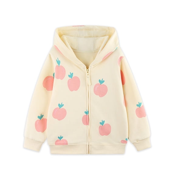 Emy Dola Girls Zip Up Hoodie Jacket Toddler Unicorn Rainbow Floral Sweatshirt Kids Hooded Coat Casual Outerwear 2-7 Years