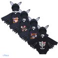 thumbnail image 1 of Emy Dola Infant Baby Black Bat Romper Cloak Skeleton My 1st Halloween Newborn Boy Girl Dress Up Bodysuit Set With Ear Hat-1pcs, 1 of 10